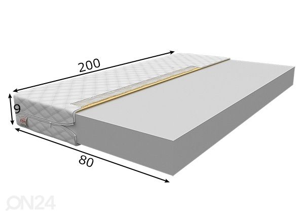 Poroloonmadrats 80x200 cm mõõdud