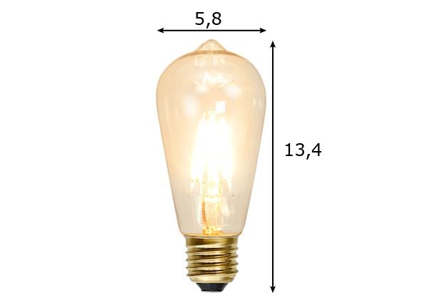 Reguleeritava valgusega LED pirn E27 1,5 W mõõdud