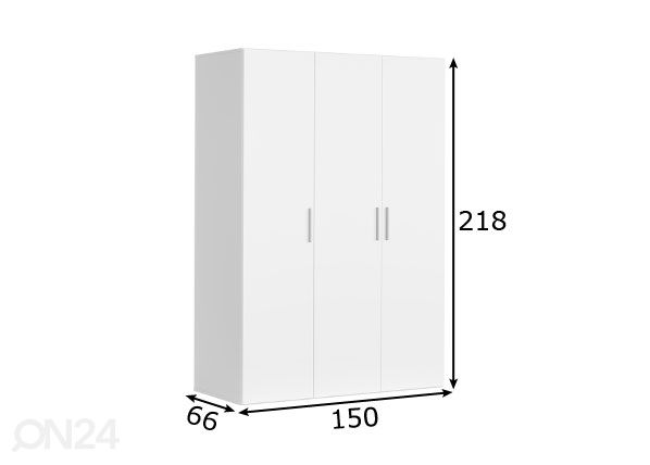 Riidekapp 150 cm mõõdud