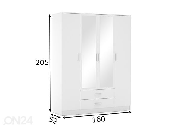 Riidekapp 160 cm mõõdud