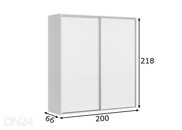 Riidekapp Franziska 200 cm mõõdud