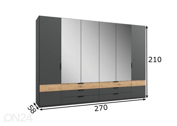 Riidekapp Gibraltar 270 cm mõõdud