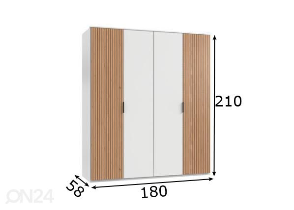 Riidekapp Tunis 180 cm mõõdud