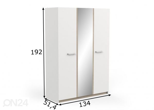 Riidekapp Watson 134 cm mõõdud