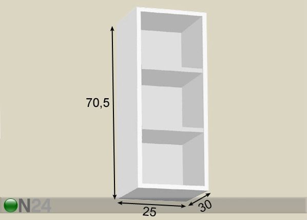 Riiul 25 cm mõõdud