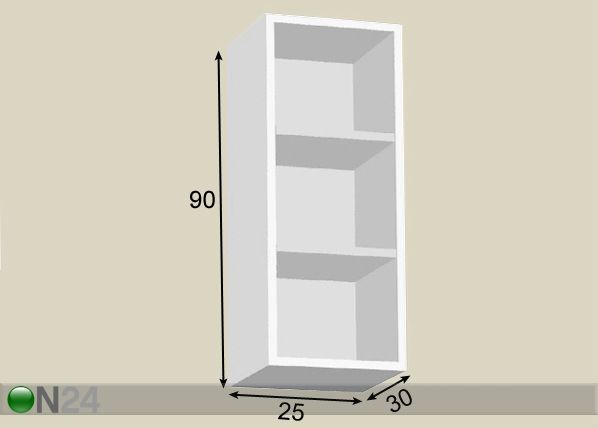 Riiul 25 cm mõõdud