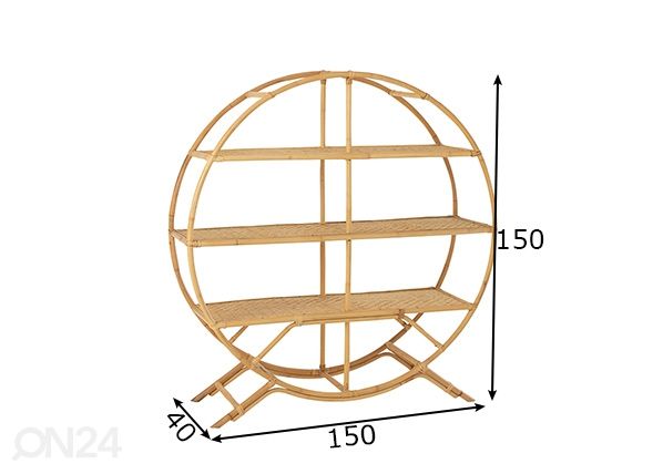 Riiul Rattan mõõdud