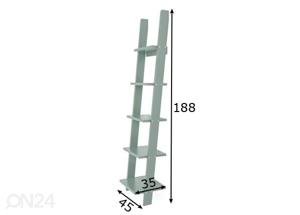 Riiul Strada 45 cm roheline mõõdud