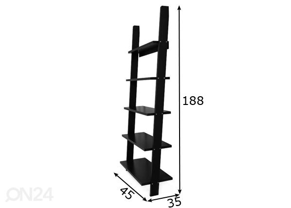 Riiul Strada must 45 cm mõõdud