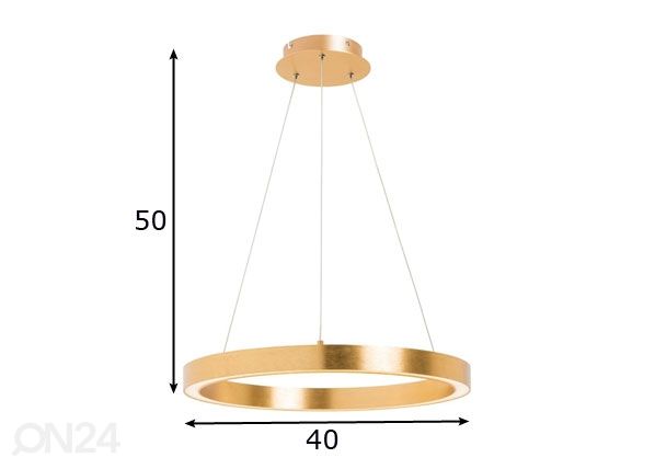 Rippvalgusti Carlo Gold Ø 40 cm mõõdud