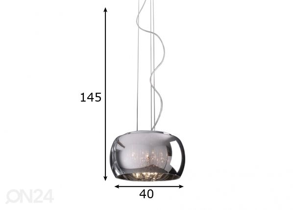 Rippvalgusti Crystal Ø40 cm mõõdud