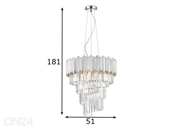 Rippvalgusti Gladius Chrome 6C mõõdud