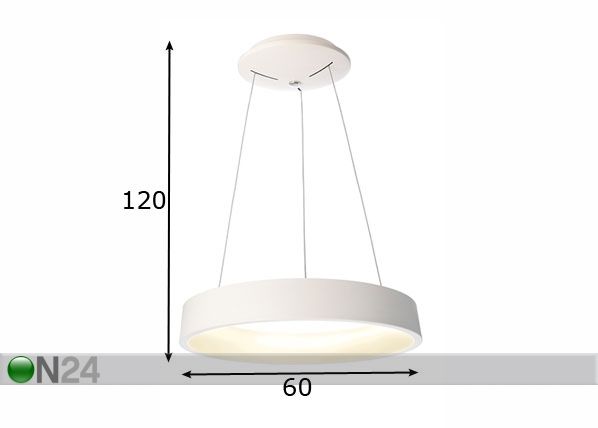 Rippvalgusti Sculptoris Ø 60 LED mõõdud