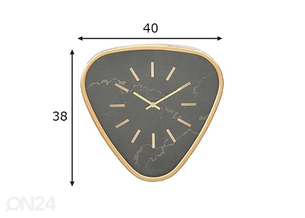 Seinakell Triangle 40x38 cm, must/kuldne mõõdud