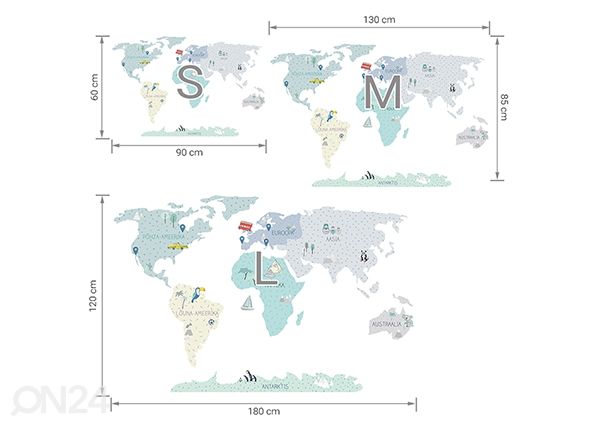 Seinakleebis Maakaart M eesti keeles, mint mõõdud