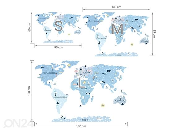 Seinakleebis Maakaart S eesti keeles, ice cold mõõdud