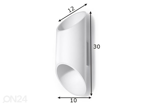 Seinalamp Penne 30 cm, valge mõõdud