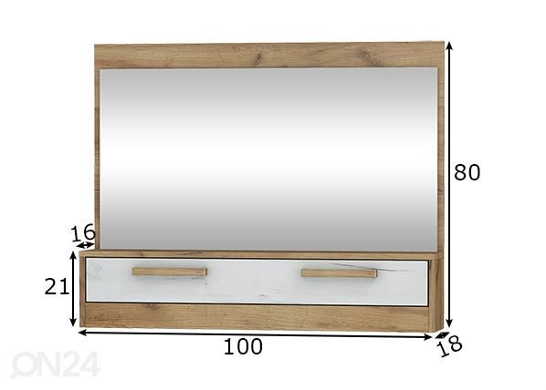 Seinapeegel 80x100 cm mõõdud