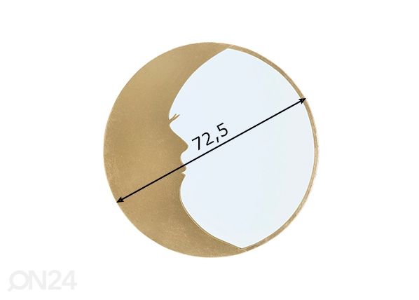 Seinapeegel Moon Ø72.5 cm, kuldne mõõdud