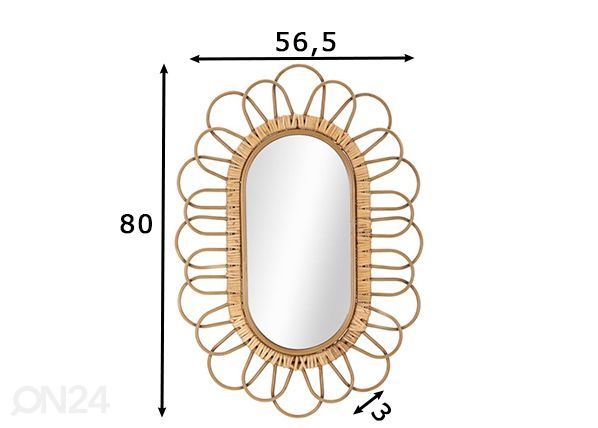 Seinapeegel Panama 80x56,5 cm mõõdud