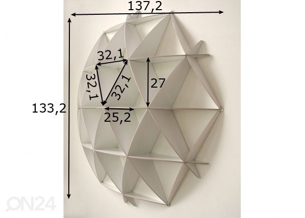 Seinariiul Medium Comb 133,2x137,2 cm mõõdud