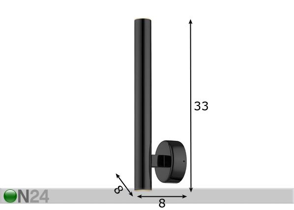 Seinavalgusti Loya Black-II LED mõõdud