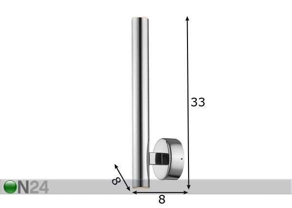 Seinavalgusti Loya Chrome-II LED mõõdud