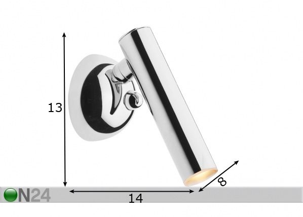 Seinavalgusti Loya Chrome LED mõõdud