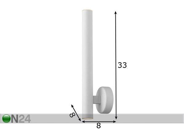 Seinavalgusti Loya White-II LED mõõdud