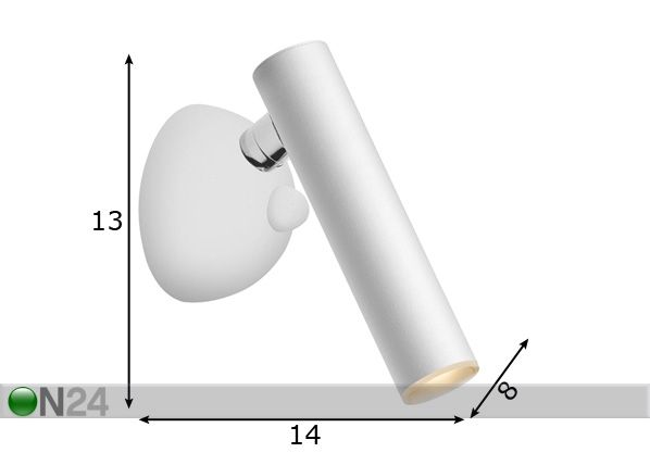 Seinavalgusti Loya White LED mõõdud