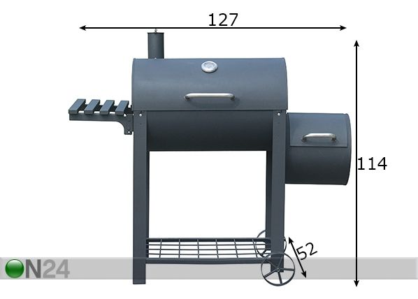 Söegrill Deluxe Barrel mõõdud