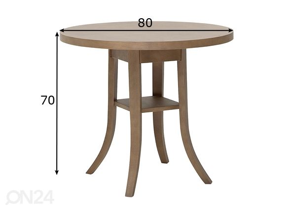 Söögilaud Ø 80 cm mõõdud