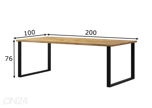 Söögilaud 100x200 cm mõõdud