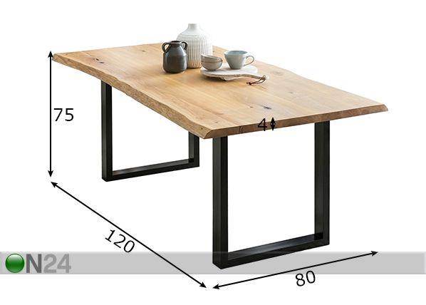 Söögilaud 80x120 cm mõõdud