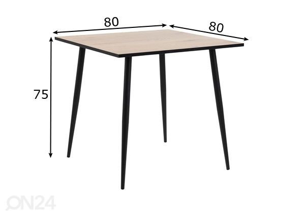 Söögilaud 80x80 cm mõõdud