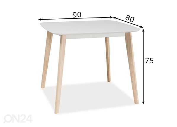 Söögilaud 90x80 cm mõõdud