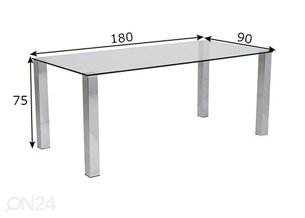 Söögilaud Dune 90x180 cm mõõdud