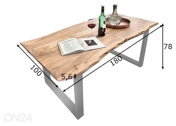 Söögilaud Tisch 100x180 cm mõõdud