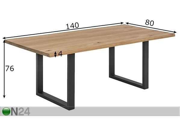 Söögilaud Tisch 80x140 cm mõõdud