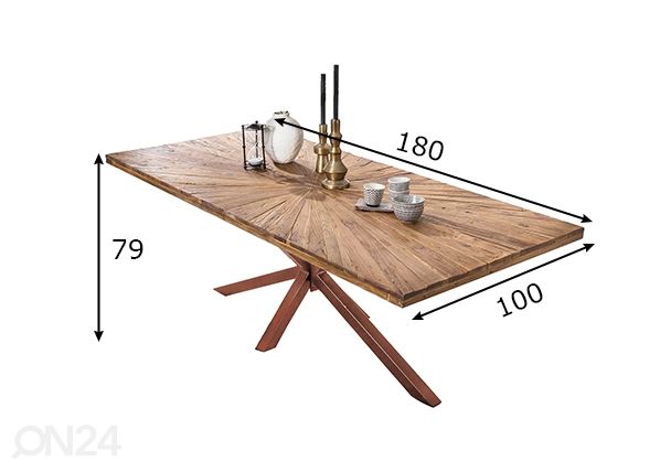 Söögilaud Tische 100x180 cm mõõdud