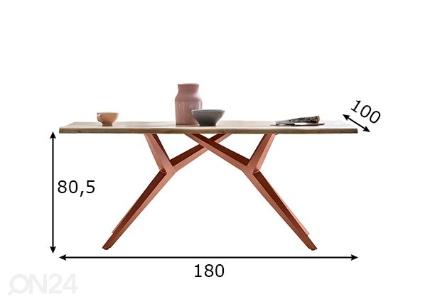 Söögilaud Tische 100x180 cm mõõdud