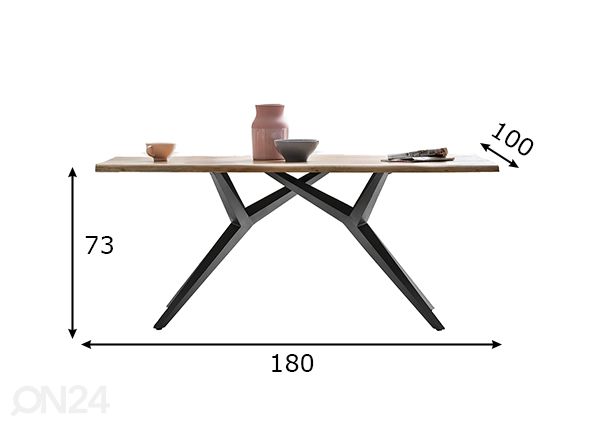 Söögilaud Tische 100x180 cm mõõdud