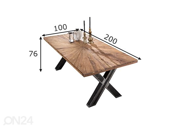 Söögilaud Tische 100x200 cm mõõdud