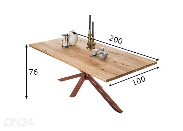 Söögilaud Tische 100x200 cm mõõdud