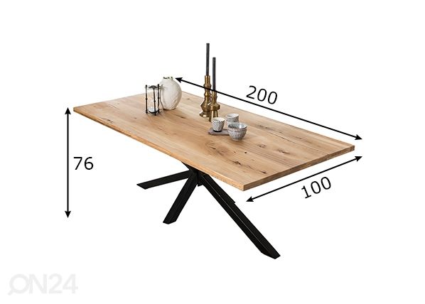 Söögilaud Tische 100x200 cm mõõdud