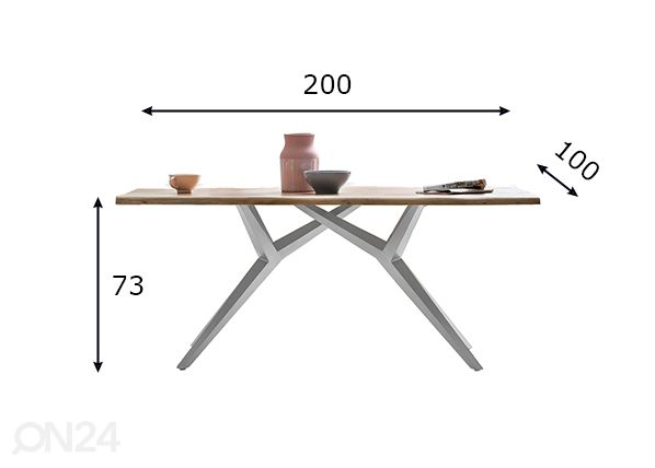 Söögilaud Tische 100x200 cm mõõdud