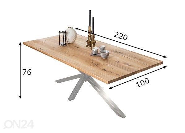 Söögilaud Tische 100x220 cm mõõdud