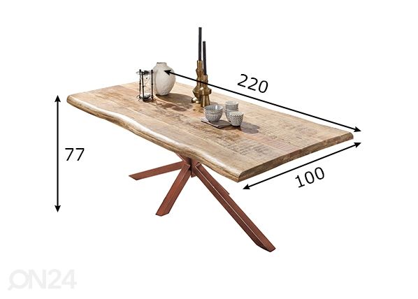 Söögilaud Tische 100x220 cm mõõdud