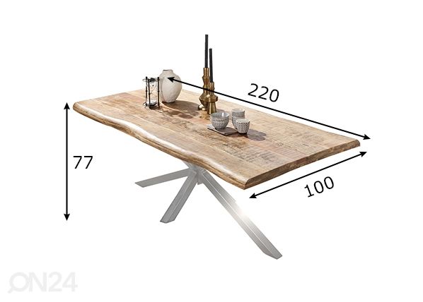 Söögilaud Tische 100x220 cm mõõdud