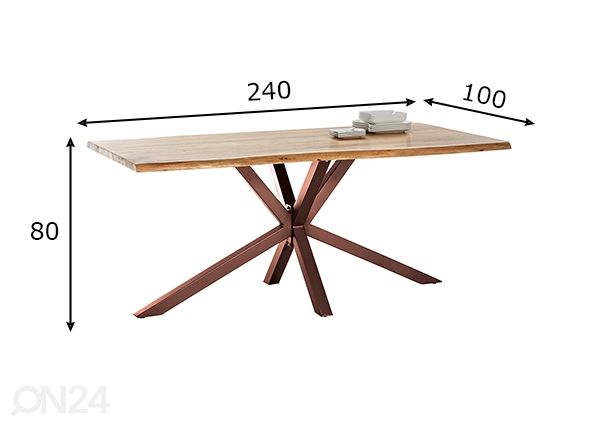 Söögilaud Tische 100x240 cm mõõdud